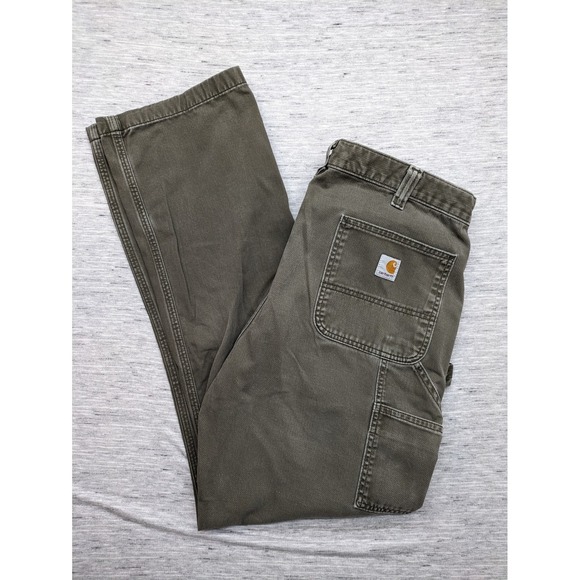 Carhartt B324 DFE Men's Washed Twill Relaxed Fit Utility‎ Pants Green 38x32 - Picture 1 of 14